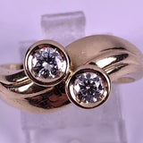 Brillantring 0.50ct 2x0,25ct G-VVS 585 Gelbgold 4,8gr. RG56 Zertifikat