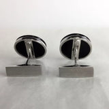 750 Weißgold Onyx Manschettenknöpfe 2x 0,25ct Brillanten 0,50ct G-vvs Zertifikat