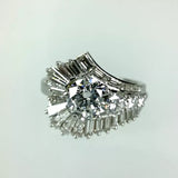 2.57ct Brillanten Cocktail Ring Solitär 1.07ct G-IF +1.57ct in 950 Platin Zertifikat