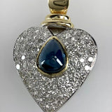 Brillanten Herz Saphir 750 Gelbgold Anhänger 2,10ct G-vvs/vs Wert:6900.- Zertif