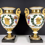 Paar Empire Porzellan Vasen Paris 1820 gilt gold Roman solider rare porcelain