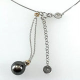 Fa.Celin 750 Weißgold Kette Schnur mit Tahiti Perle ø11mm Zertifikat