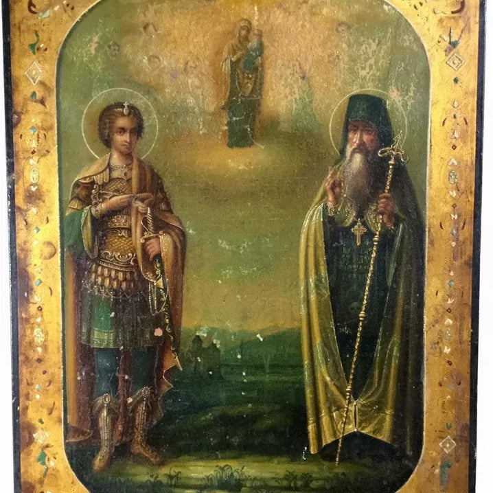 Antike byzantinische Ikone St.George