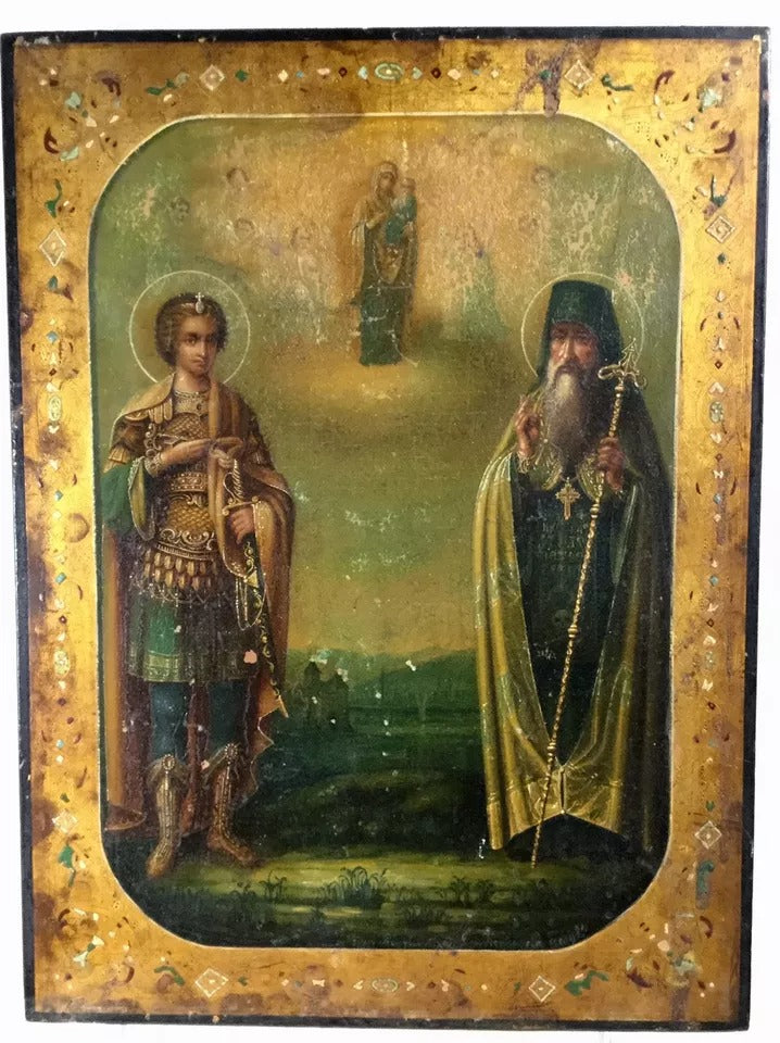 Antike byzantinische Ikone St.George
