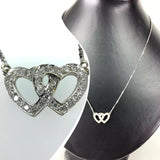 Diamanten 0,43ct Doppel Herz  585 Weissgold Anhänger mit Kette Zertifikat