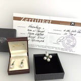 750 Weißgold Anhänger & Ohrringe Set mit Smaragde Perlen Zertifikat