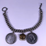Charivari Uhrkette Trachtenschmuck 800 Silber Münzen Kaiserreich Schweiz 137gr