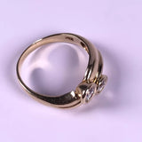 Brillantring 0.50ct 2x0,25ct G-VVS 585 Gelbgold 4,8gr. RG56 Zertifikat