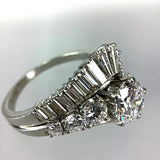 2.57ct Brillanten Cocktail Ring Solitär 1.07ct G-IF +1.57ct in 950 Platin Zertifikat