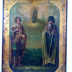 Antike Ikone St. Georg mit Drachen, vergoldeter Hintergrund