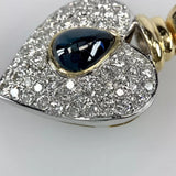 Brillanten Herz Saphir 750 Gelbgold Anhänger 2,10ct G-vvs/vs Wert:6900.- Zertif