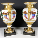 Paar Empire Porzellan Vasen Paris 1820 gilt gold Roman solider rare porcelain