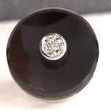 750 Weißgold Onyx Manschettenknöpfe 2x 0,25ct Brillanten 0,50ct G-vvs Zertifikat