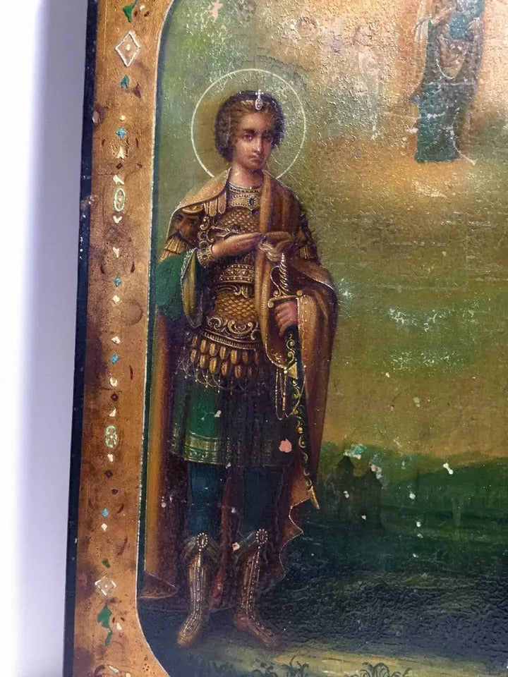 Byzantinische Ikone St. George und Märtyrer, handgemalt