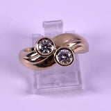 Brillantring 0.50ct 2x0,25ct G-VVS 585 Gelbgold 4,8gr. RG56 Zertifikat