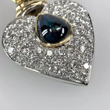 Brillanten Herz Saphir 750 Gelbgold Anhänger 2,10ct G-vvs/vs Wert:6900.- Zertif