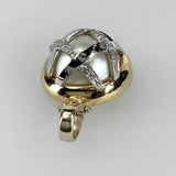 750 Gelbgold/Weißgold Brillanten Mabe Perle Anhänger 21mm Zertifikat