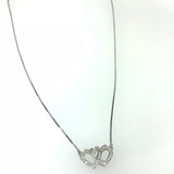 Diamanten 0,43ct Doppel Herz  585 Weissgold Anhänger mit Kette Zertifikat
