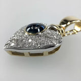 Brillanten Herz Saphir 750 Gelbgold Anhänger 2,10ct G-vvs/vs Wert:6900.- Zertif