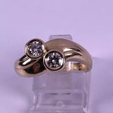 Brillantring 0.50ct 2x0,25ct G-VVS 585 Gelbgold 4,8gr. RG56 Zertifikat