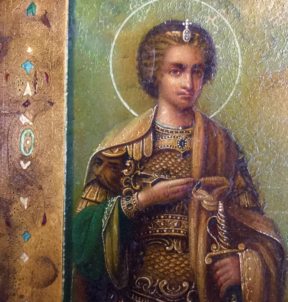 Orthodoxe Ikone St. Georg zu Pferd, 19. Jh.