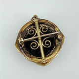 Art Deco 750 Gold Anhänger Brosche Isis Gemme Email Horus Falke ø36mm 15,7gr.
