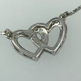 Diamanten 0,43ct Doppel Herz  585 Weissgold Anhänger mit Kette Zertifikat