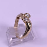 Brillantring 0.50ct 2x0,25ct G-VVS 585 Gelbgold 4,8gr. RG56 Zertifikat