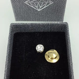 Brillant 0,55ct G-Si 1 Revers Pin Stud 1 Ohrstecker 585 Gold Zertifikat
