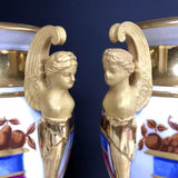 Paar Empire Porzellan Vasen Paris 1820 gilt gold Roman solider rare porcelain