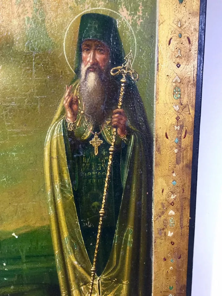 Nahaufnahme Ikone St. Georg mit rotem Mantel