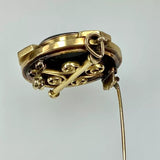 Art Deco 750 Gold Anhänger Brosche Isis Gemme Email Horus Falke ø36mm 15,7gr.