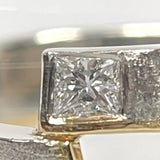 Designer Ring 750 Weißgold / Gelbgold 0.30ct Prinzess Diamant Zertifikat
