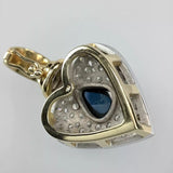 Brillanten Herz Saphir 750 Gelbgold Anhänger 2,10ct G-vvs/vs Wert:6900.- Zertif