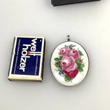 Großer Meissen 1.Wahl Porzellan Anhänger 585 Weißgold gefasst 56x45mm Zertifikat