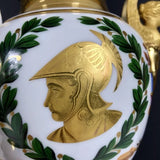 Paar Empire Porzellan Vasen Paris 1820 gilt gold Roman solider rare porcelain