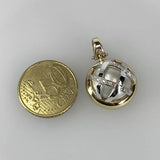 750 Gelbgold/Weißgold Brillanten Mabe Perle Anhänger 21mm Zertifikat