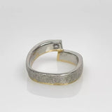 Designer Ring 750 Weißgold / Gelbgold 0.30ct Prinzess Diamant Zertifikat
