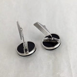 750 Weißgold Onyx Manschettenknöpfe 2x 0,25ct Brillanten 0,50ct G-vvs Zertifikat