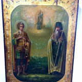 Antike byzantinische Ikone St.George 19h.
