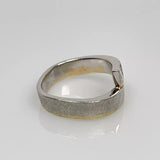 Designer Ring 750 Weißgold / Gelbgold 0.30ct Prinzess Diamant Zertifikat