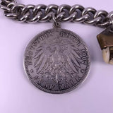 Charivari Uhrkette Trachtenschmuck 800 Silber Münzen Kaiserreich Schweiz 137gr