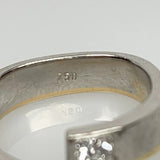 Designer Ring 750 Weißgold / Gelbgold 0.30ct Prinzess Diamant Zertifikat