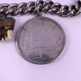 Charivari Uhrkette Trachtenschmuck 800 Silber Münzen Kaiserreich Schweiz 137gr