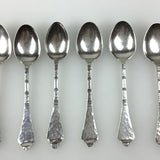 Robbe & Berking 800 Silber Schwedisches Hofmuster Handgehämmert 6 Teelöffel