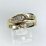 750 Gelbgold 1,10ct G-IF Diamant Baguette Ring invisible setting Zertifikat