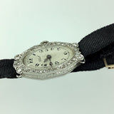 Art Deco Ebel Diamanten Damen Armbanduhr Platin Diamantenlünette Handaufzug 27mm