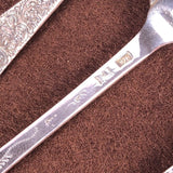 4 Vorlegelöffel Esslöffel Dänemark 830 Silber Blatt Dekor Meisterstempel 226gr.