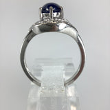 750 Weißgold Diamanten Stern Saphir Cabochon Ring RG55 Zertifikat