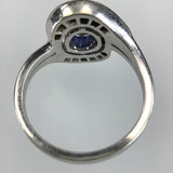 750 Weißgold Diamanten Stern Saphir Cabochon Ring RG55 Zertifikat